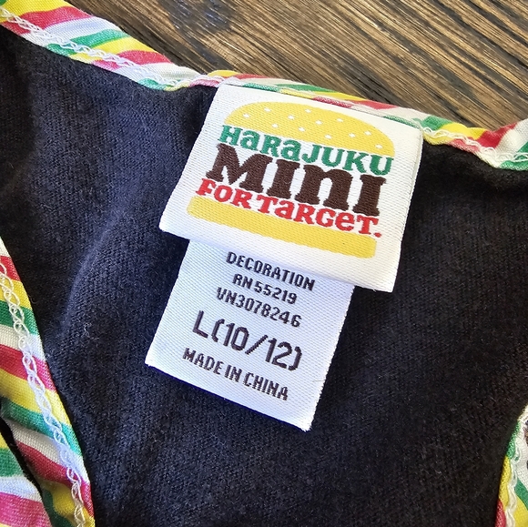 HARAJUKA MINI GIRLS BLACK TANK TOP SIZE 10 - Picture 3 of 7